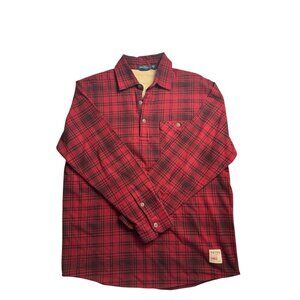 Vintage Nautica Men's 1983 Red and Black Long‎ Sleeve Polo Medium